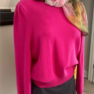 Draper James Bright Pink Crew Neck Sweater
